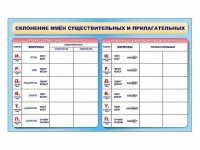 Фрагмент (демонстрационный) маркерный (двухсторонний) "Склонение имен существительных и прилагательных" - «globural.ru» - Енисейск