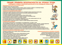 Таблица Общие правила безопасности на уроках труда 1000*1400 винил	  - «globural.ru» - Енисейск