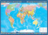 Настенная политическая карта мира с флагами на английском языке - «globural.ru» - Енисейск